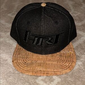 HRT Black Cap with Tan Cork Brim